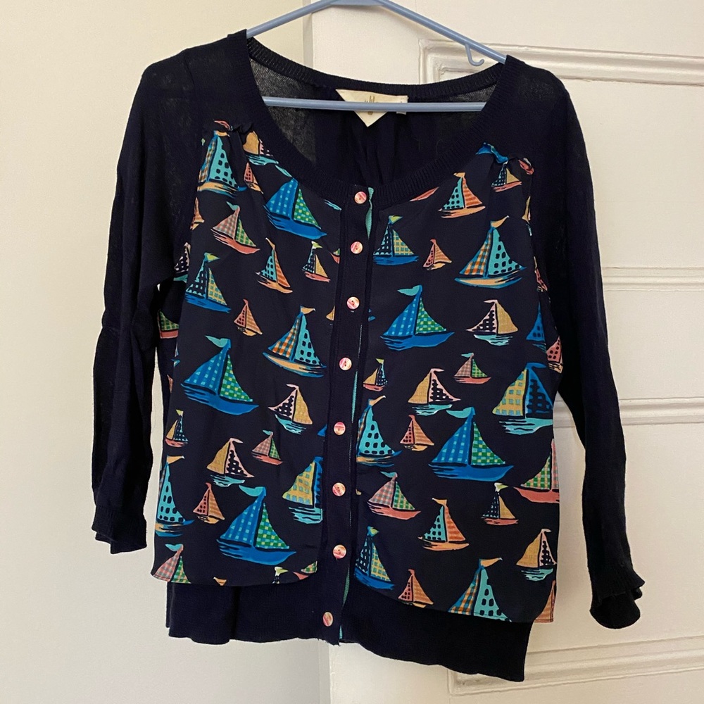 HWR Anthropologie Sailboat Sweater